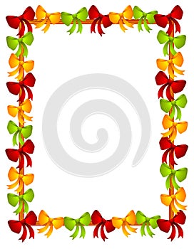 Christmas Bows Ribbons Frame