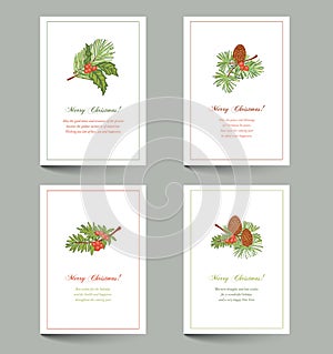 Christmas branches cards