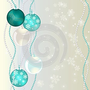 Christmas bubbles on abstract background
