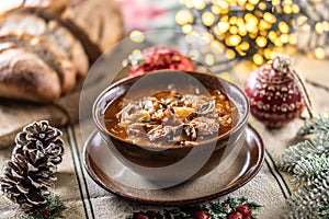Christmas cabbage soup, a traditional Eastern European Christmas dish