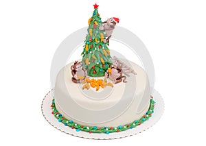 Christmas cake 2016 with happy monkey, bananas and
