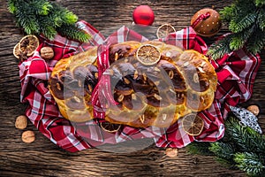 Christmas Cake and Christmas Decorations. Christmas cake, slovak