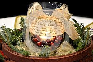 Christmas Candle Centerpiece