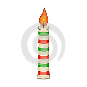 christmas candle for christmas design isolated on white background