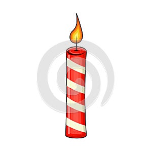 christmas candle for christmas design isolated on white background