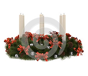 Christmas Candle Decoration Isolated