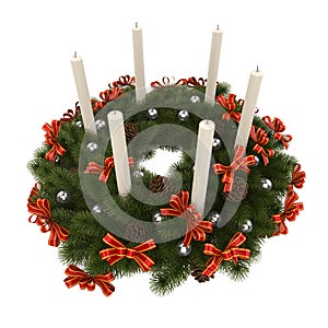 Christmas Candle Decoration Isolated