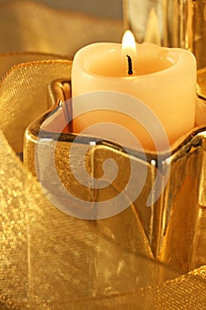 Christmas Candle Gold