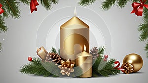 Christmas candle light reflection glossy background