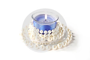 Christmas candle on white background