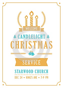 Christmas Candlelight Service Church Invitation