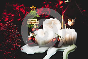 Christmas candles matte look background