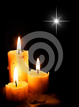 Christmas Candles with star light