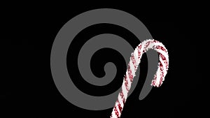 Christmas candy cane on black background. isolate. Flat lay, top view, copy space