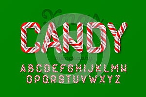 Christmas candy cane font