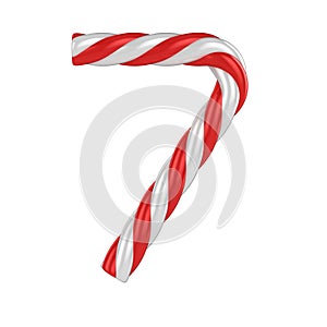 Christmas candy cane font - number 7