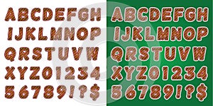 Christmas Candy Cane Green Alphabet Letters and Numbers