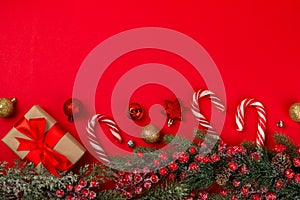 Christmas candy canes on background.