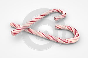 Christmas candy canes heart symbol