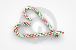Christmas candy canes heart symbol