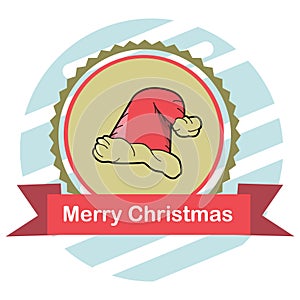 Christmas cap. Vector illustration decorative background design