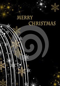 Christmas card in black and gold photo