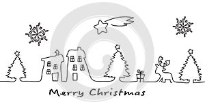 Christmas card in black and white