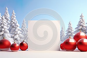 Christmas card with blank empty space for text or logo design. Merry Christmas and Happy New Year. Generative Ai