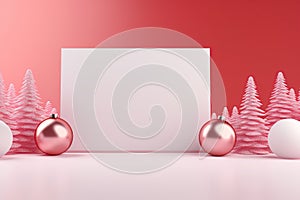 Christmas card with blank empty space for text or logo design. Merry Christmas and Happy New Year. Generative Ai