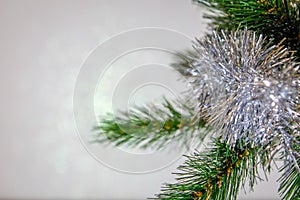 Christmas card, Christmas tree branch with a toy