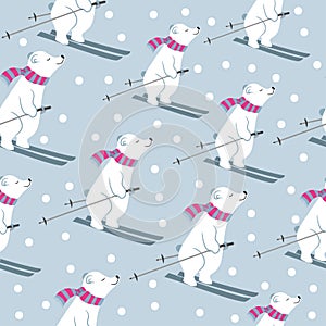 Christmas card collection with polar bears skidding