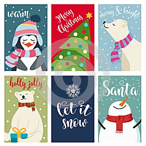 Christmas card collection with polar bears and wishes