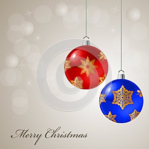 Christmas card with colored balls