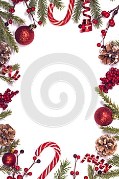Christmas card and decor on white