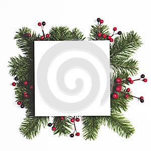 Christmas card and decor on white