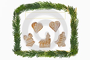 Christmas card with decoration .