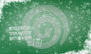 Christmas card falling snowflakes background 