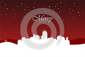 Christmas card in flat style. Greating vector card