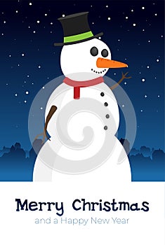 Christmas card in flat style. Greating vector card