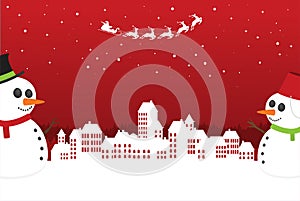 Christmas card in flat style. Greating vector card