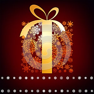 Christmas card with gift box. EPS 8