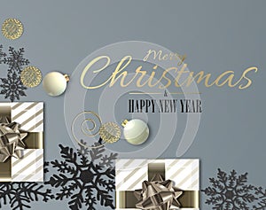 Christmas card with gift boxes