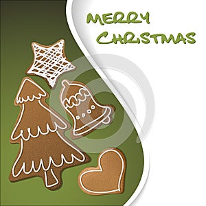 Christmas card - gingerbreads with white icing
