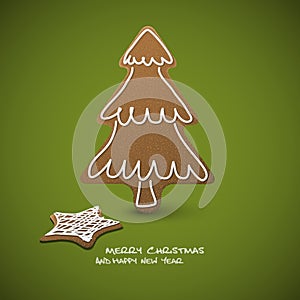 Christmas card - gingerbreads with white icing