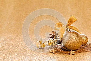 Christmas card with golden