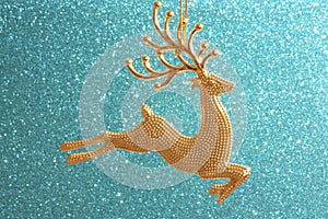 Christmas Card - Golden Reindeer ornament