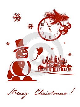 Christmas card monochrome