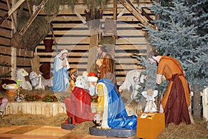 Christmas card with nativity scene