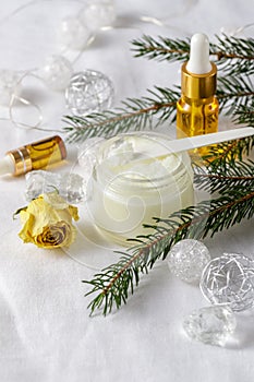Christmas card  with natural cold pressed Shea butter for skin care of the face and body