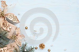 Christmas card with New Year decorations